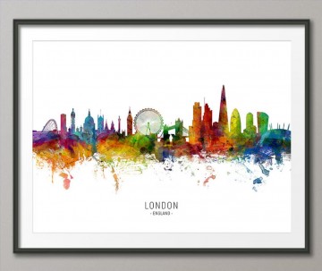 Landscapes Painting - London Skyline England Cityscape